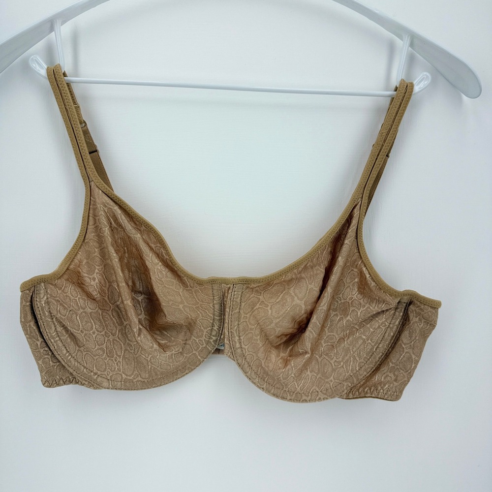 Warners Unlined Underwire Vintage Bra 38D‎ Nude Animal Print
